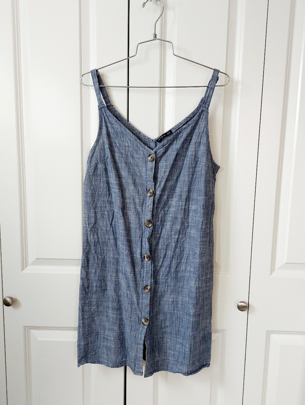 Chambray/Denim Dress Button Front Lightweight Medium Western Prairie Linen Feel